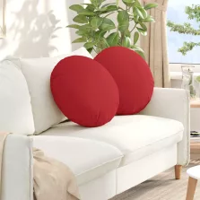 vidaXL Ülőpárnák 2 pcs Piros Ø50 x 19 cm szövet