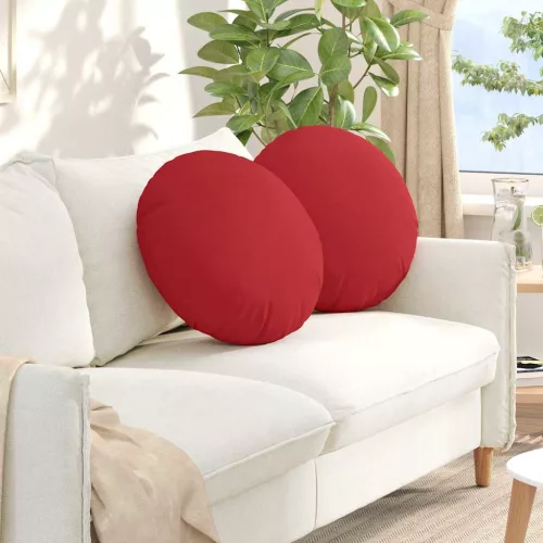 vidaXL Ülőpárnák 2 pcs Piros Ø50 x 19 cm szövet