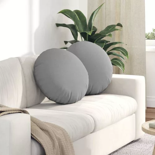 vidaXL Ülőpárnák 2 pcs Felhőszürke Ø50 x 19 cm szövet
