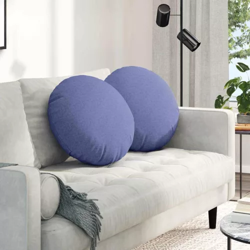 vidaXL Ülőpárnák 2 pcs Farmerkék Ø50 x 19 cm szövet