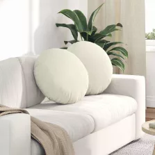 vidaXL Ülőpárnák 2 pcs Krém Ø 40 x 13 cm Bársony