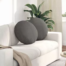  vidaXL Ülőpárnák 2 pcs Világosszürke Ø 50 cm Bársonyos szövet