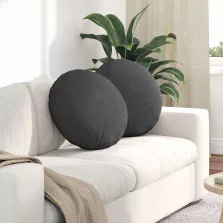   vidaXL Ülőpárnák 2 pcs Sötétszürke Ø 50 cm Bársonyos szövet