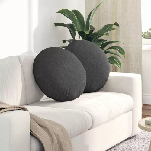 vidaXL Ülőpárnák 2 pcs Sötétszürke Ø 50 cm Bársonyos szövet