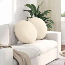 vidaXL Ülőpárnák 2 pcs Krém Ø 50 cm Bársonyos szövet