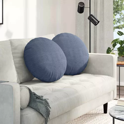 vidaXL Ülőpárnák 2 pcs Kék Ø 50 cm Bársonyos szövet