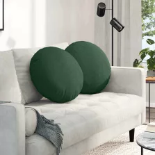   vidaXL Ülőpárnák 2 pcs Sötétzöld Ø 50 cm Bársonyos szövet