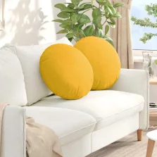   vidaXL Ülőpárnák 2 pcs Világos sárga Ø 50 cm Bársonyos szövet