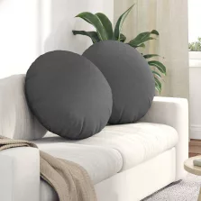   vidaXL Ülőpárnák 2 pcs Sötétszürke Ø60 x 21 cm szövet
