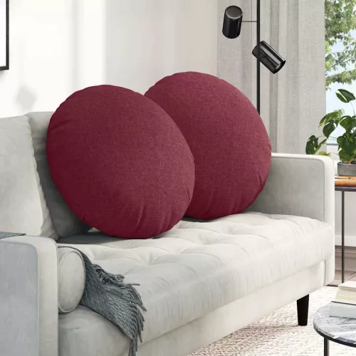 vidaXL Ülőpárnák 2 pcs Bordó Ø60 x 21 cm szövet