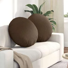 vidaXL Ülőpárnák 2 pcs Barna Ø60 x 21 cm szövet