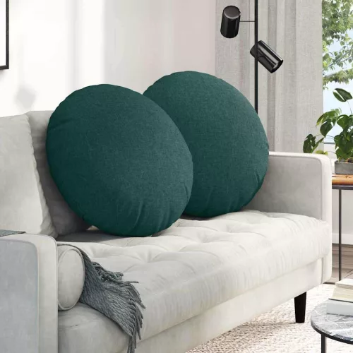 vidaXL Ülőpárnák 2 pcs Sötétzöld Ø60 x 21 cm szövet