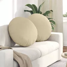 vidaXL Ülőpárnák 2 pcs Krém Ø60 x 21 cm szövet