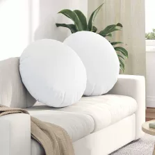 vidaXL Ülőpárnák 2 pcs Fehér Ø60 x 21 cm szövet