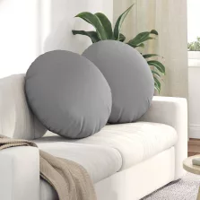   vidaXL Ülőpárnák 2 pcs Felhőszürke Ø60 x 21 cm szövet