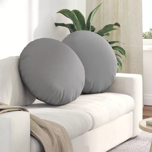 vidaXL Ülőpárnák 2 pcs Felhőszürke Ø60 x 21 cm szövet