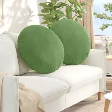   vidaXL Ülőpárnák 2 pcs Világos zöld Ø 40 x 13 cm Bársony