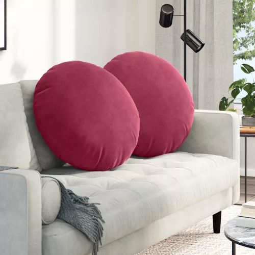 vidaXL Ülőpárnák 2 pcs Bordó Ø 40 x 13 cm Bársony