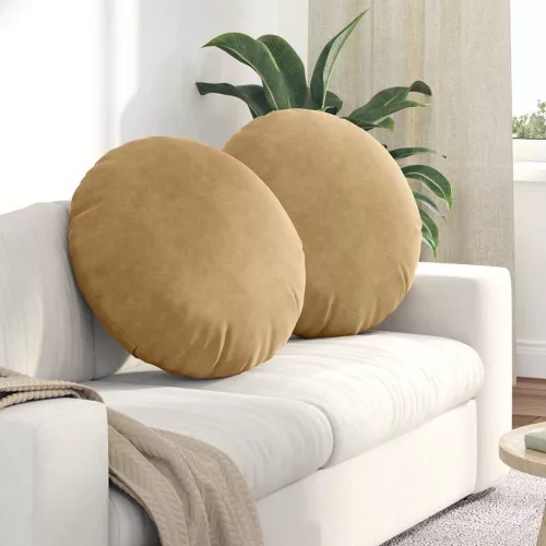 vidaXL Ülőpárnák 2 pcs Barna Ø 40 x 13 cm Bársony