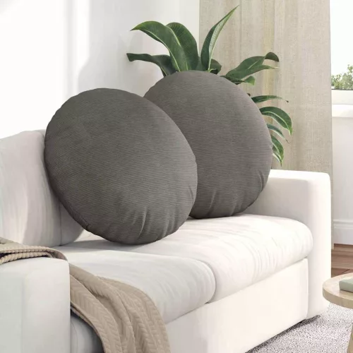 vidaXL Ülőpárnák 2 pcs Világosszürke Ø 60 cm Bársonyos szövet
