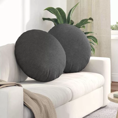 vidaXL Ülőpárnák 2 pcs Sötétszürke Ø 60 cm Bársonyos szövet