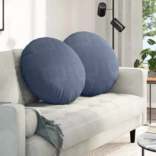 vidaXL Ülőpárnák 2 pcs Kék Ø 60 cm Bársonyos szövet