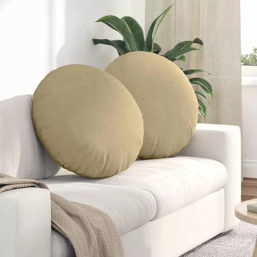 vidaXL Ülőpárnák 2 pcs Szürke zöld Ø 60 cm Bársonyos szövet