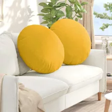   vidaXL Ülőpárnák 2 pcs Világos sárga Ø 60 cm Bársonyos szövet