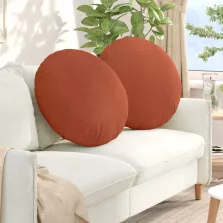   vidaXL Ülőpárnák 2 pcs Piros Narancs Ø 60 cm Bársonyos szövet