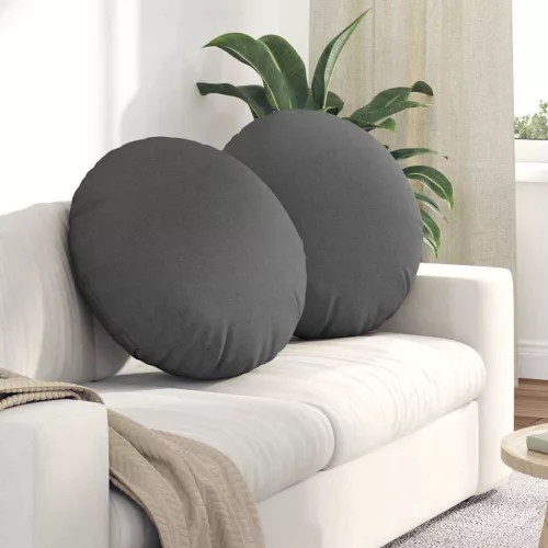 vidaXL Ülőpárnák 2 pcs Sötétszürke Ø80 x 29 cm szövet