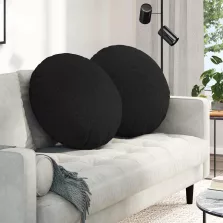 vidaXL Ülőpárnák 2 pcs Fekete Ø80 x 29 cm szövet