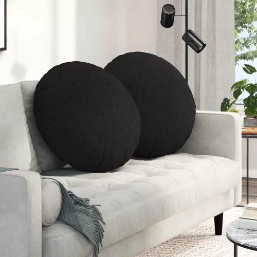 vidaXL Ülőpárnák 2 pcs Fekete Ø80 x 29 cm szövet