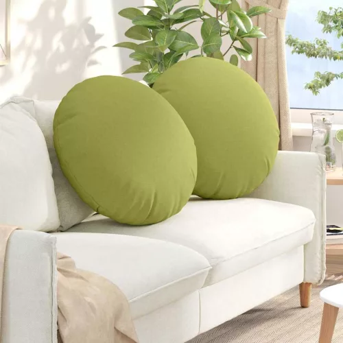 vidaXL Ülőpárnák 2 pcs Világos zöld Ø80 x 29 cm szövet