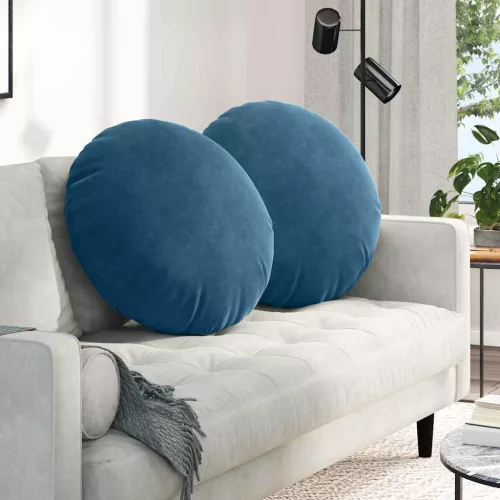 vidaXL Ülőpárnák 2 pcs Kék Ø 80 x 29 cm Bársony