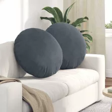   vidaXL Ülőpárnák 2 pcs Sötétszürke Ø 40 x 13 cm Bársony