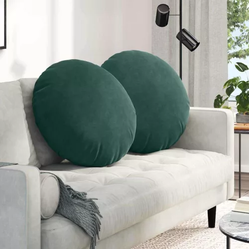 vidaXL Ülőpárnák 2 pcs Sötétzöld Ø 80 x 29 cm Bársony