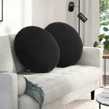 vidaXL Ülőpárnák 2 pcs Fekete Ø 80 x 29 cm Bársony