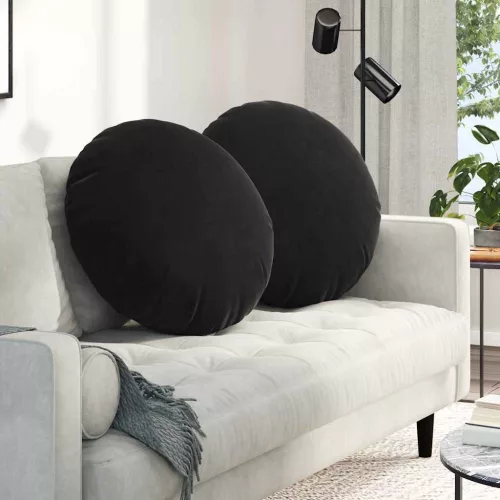 vidaXL Ülőpárnák 2 pcs Fekete Ø 80 x 29 cm Bársony