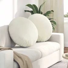 vidaXL Ülőpárnák 2 pcs Krém Ø 80 x 29 cm Bársony