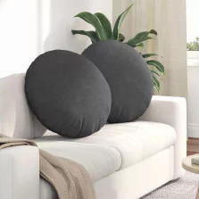   vidaXL Ülőpárnák 2 pcs Sötétszürke Ø 80 cm Bársonyos szövet