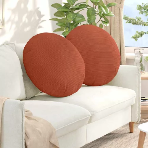 vidaXL Ülőpárnák 2 pcs Piros Narancs Ø 80 cm Bársonyos szövet