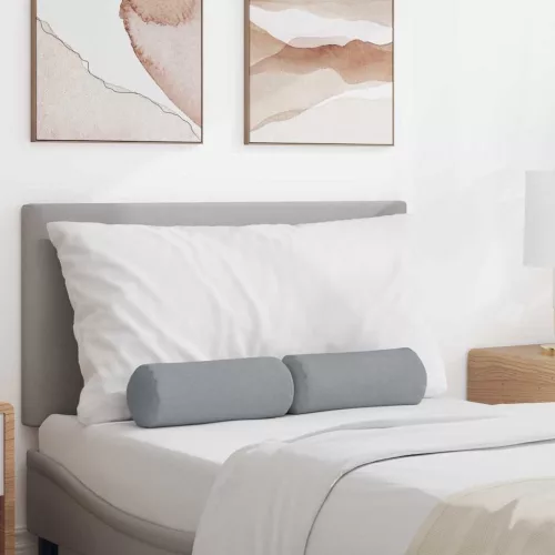 vidaXL Hengerpárnák 2 pcs Világosszürke Ø 15 x 40 cm szövet