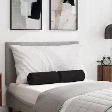vidaXL Hengerpárnák 2 pcs Fekete Ø 15 x 40 cm szövet