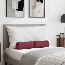vidaXL Hengerpárnák 2 pcs Bordó Ø 15 x 40 cm szövet