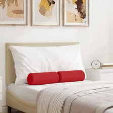vidaXL Hengerpárnák 2 pcs Piros Ø 15 x 40 cm szövet
