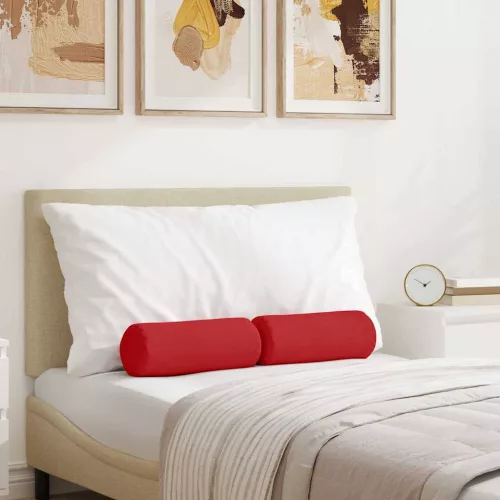 vidaXL Hengerpárnák 2 pcs Piros Ø 15 x 40 cm szövet