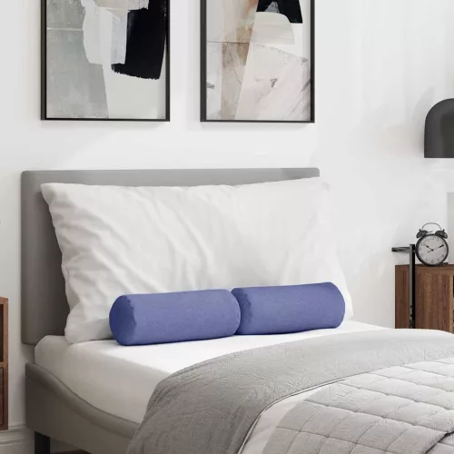 vidaXL Hengerpárnák 2 pcs Farmerkék Ø 15 x 40 cm szövet