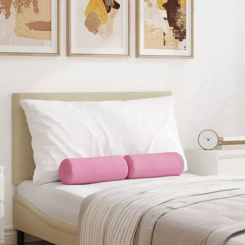 vidaXL Hengerpárnák 2 pcs Rózsaszín Ø 15 x 40 cm szövet