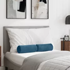   vidaXL Hengerpárnák 2 pcs Kék Ø 15 x 40 cm Bársonyos szövet