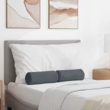   vidaXL Hengerpárnák 2 pcs Sötétszürke Ø 15 x 40 cm Bársonyos szövet